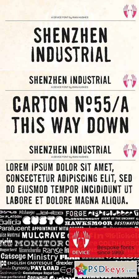 Shenzhen Industrial Font $39