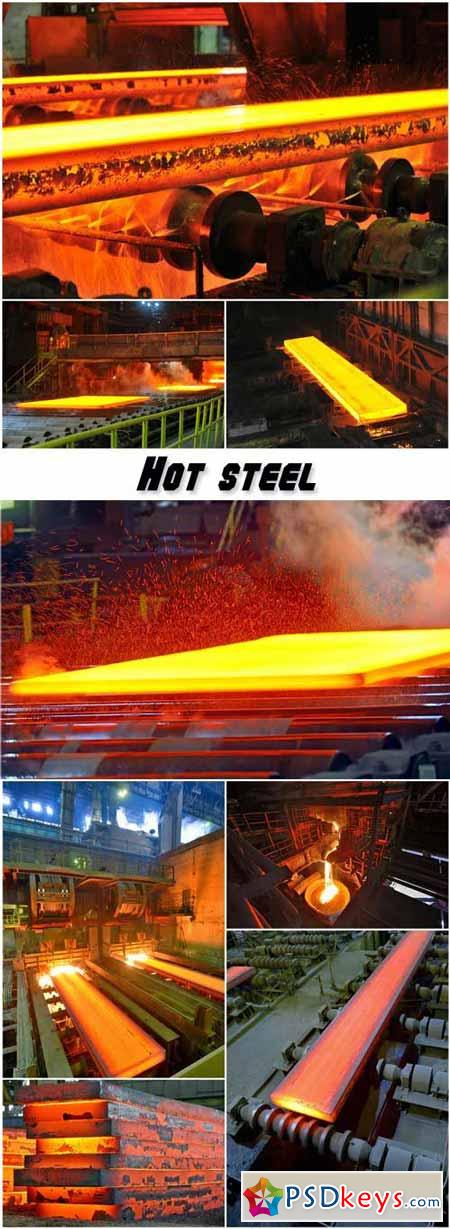Hot steel, stack of heavy plates