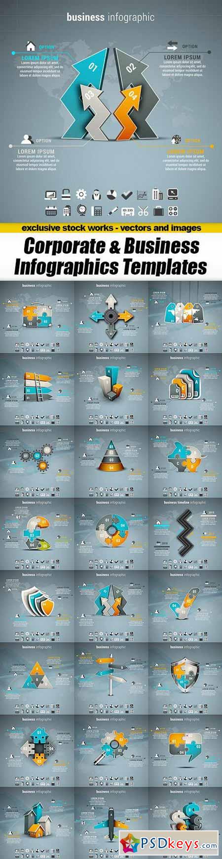 Corporate & Business Infographics Templates - 24xEPS