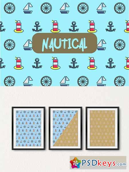 Nautical icon pattern 551821