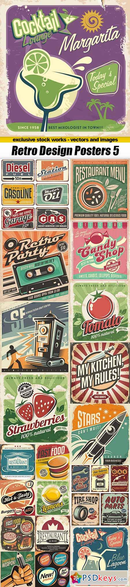 Retro Design Posters 5 - 20xEPS