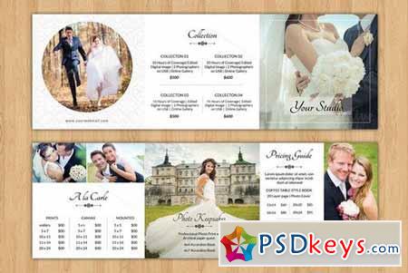 Square Trifold Wedding Brochure-V446 591223
