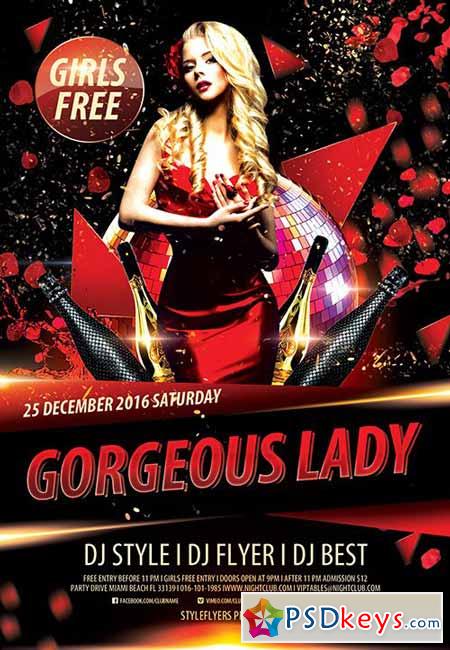 Gorgeous Lady PSD Flyer Template + Facebook Cover