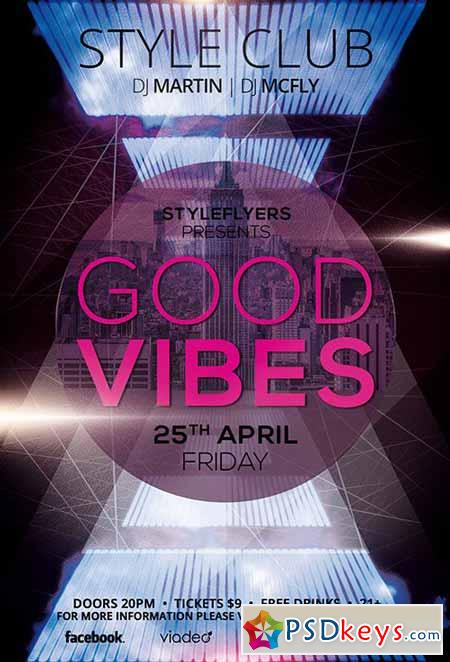 Good Vibes PSD Flyer Template + Facebook Cover