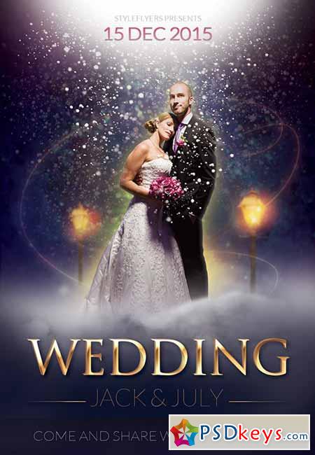Wedding Day Flyer PSD Template + Facebook Cover