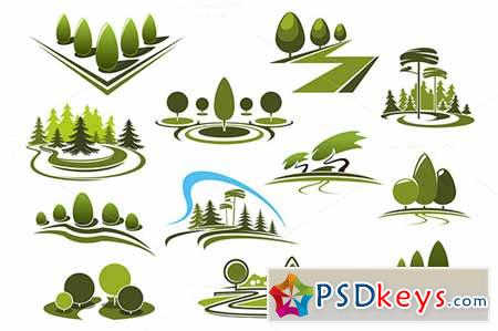 Parks, forest and garden icons 579443