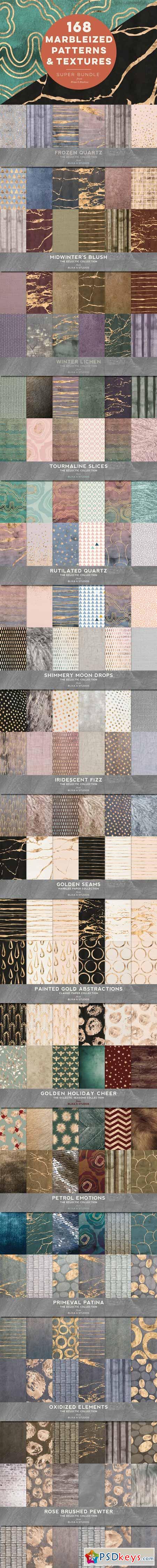 168 Marbleized Patterns & Textures