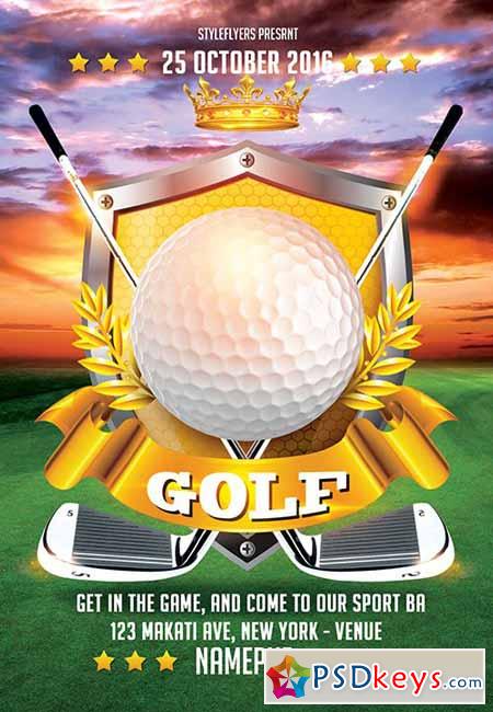 Golf Sport Flyer PSD Template + Facebook Cover