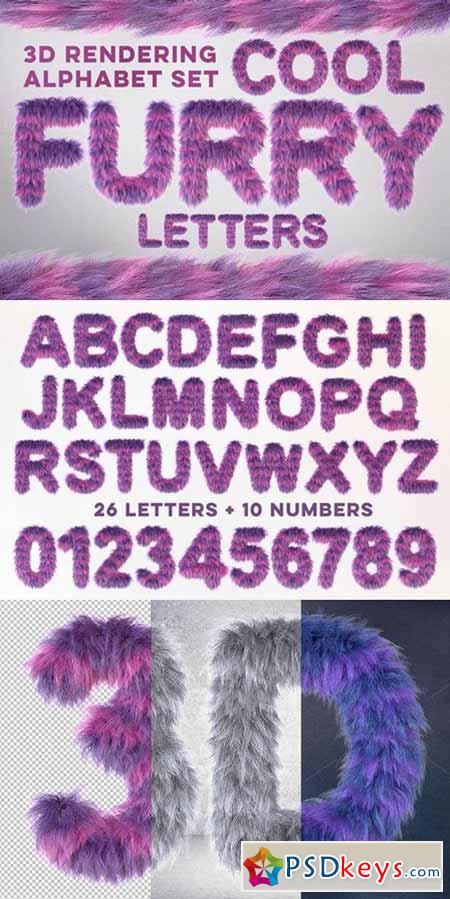 3D Furry Letters Pack 590665