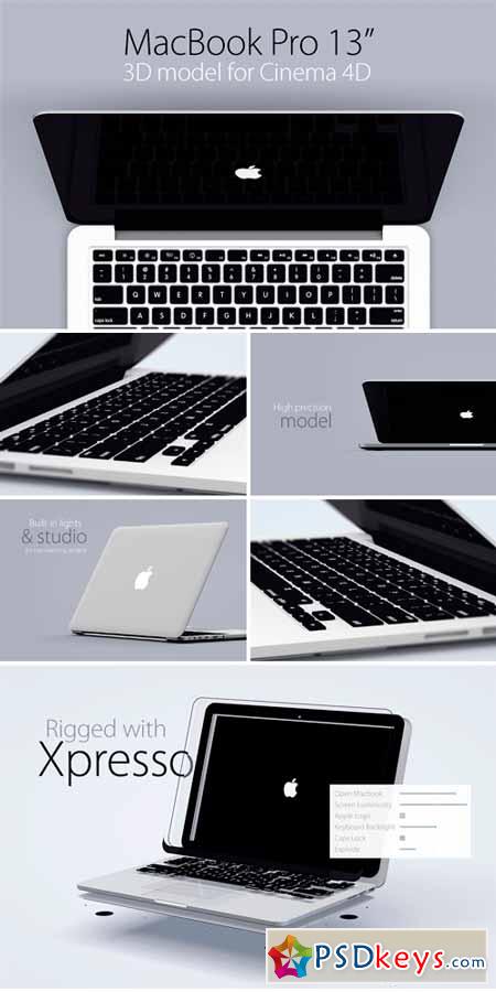 MacBook Pro 13 Retina 3D Model 238766