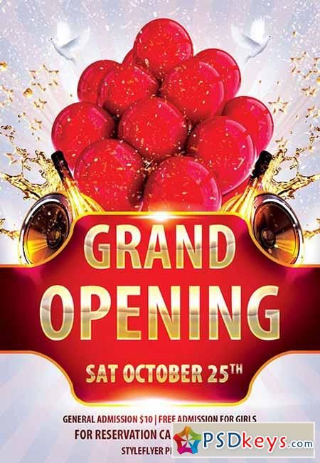 Download Grand Opening PSD Flyer Template + Facebook Cover 2 » Free Download Photoshop Vector Stock image ...