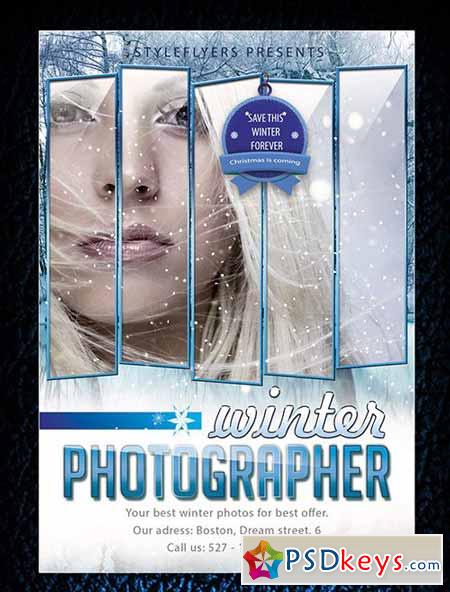 Winter Photographer Flyer Template PSD Template + Facebook Cover
