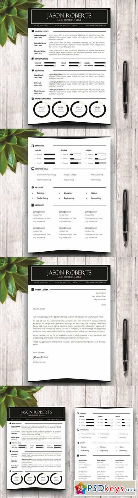 Black and White Resume Template 589823