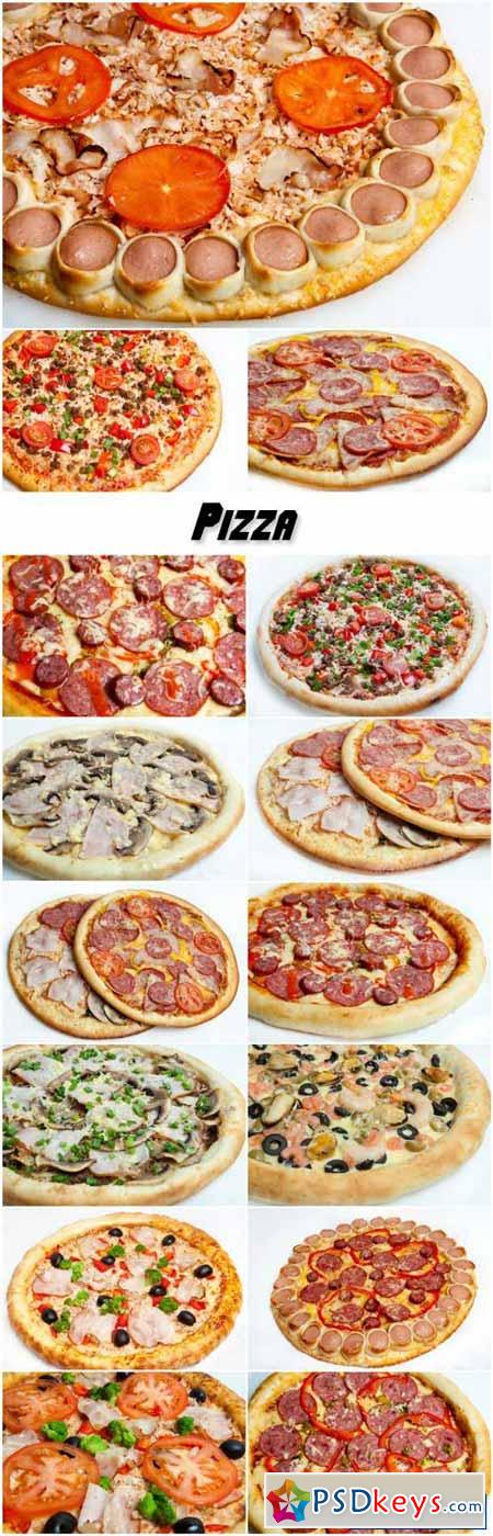 Pizza, different kinds of pizzas to the menu of restaurant and pizzeria