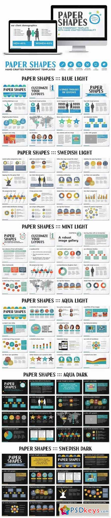 Paper Shapes Powerpoint Presentation 589811