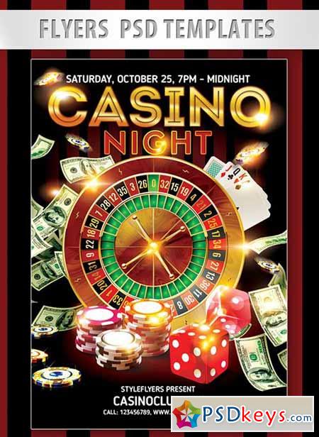 Casino Night Flyer PSD Template + Facebook Cover