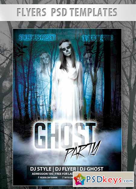 Ghost Party Flyer PSD Template + Facebook Cover