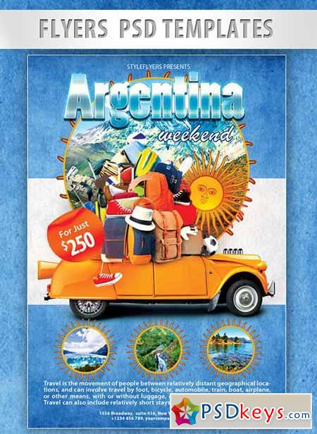 Argentina Weekend Flyer PSD Template + Facebook Cover