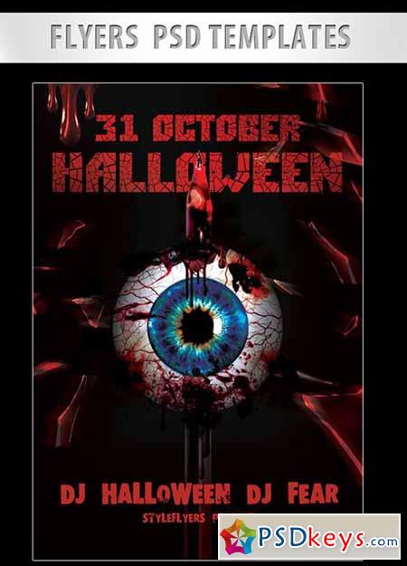 Halloween Flyer PSD Template + Facebook Cover