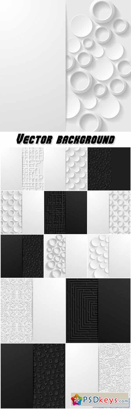Black and white vector background with abstract