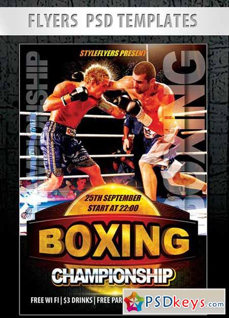 Download Boxing Championship Flyer PSD Template + Facebook Cover ...