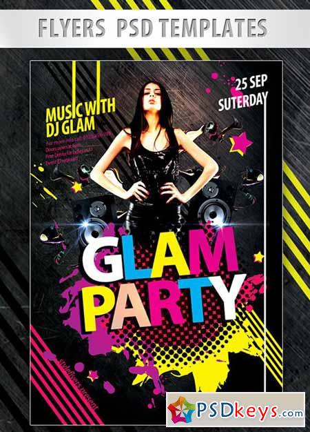 Glam Party Flyer PSD Template + Facebook Cover