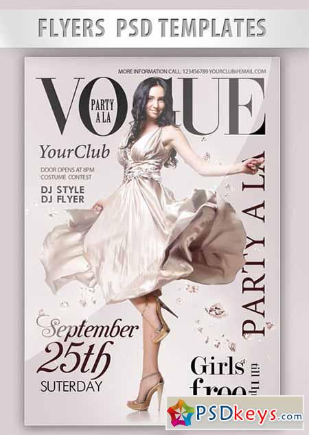 Party a la Vogue Flyer PSD Template + Facebook Cover