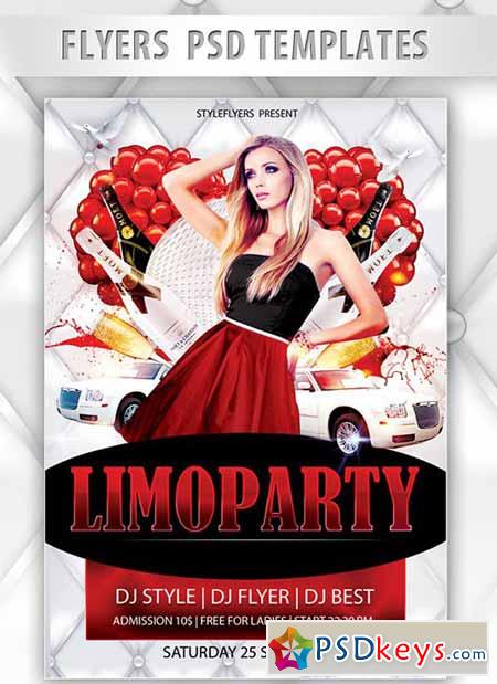 Limoparty Flyer PSD Template + Facebook Cover