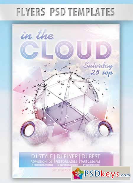In the Cloud Flyer PSD Template + Facebook Cover