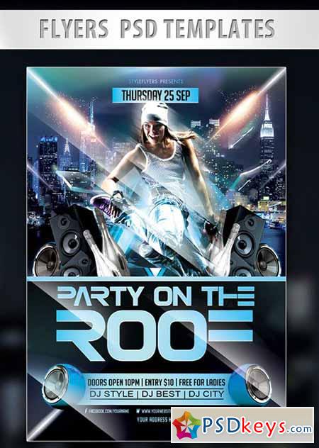 Party on the Roof Flyer PSD Template + Facebook Cover