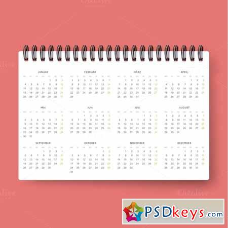 Realistic calendar template 2016 595725