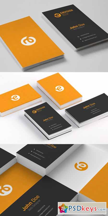 Flat Business Card Template 589634 » Free Download Photoshop Vector ...