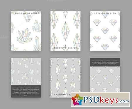 Set 6 templates for printing crystal 596305