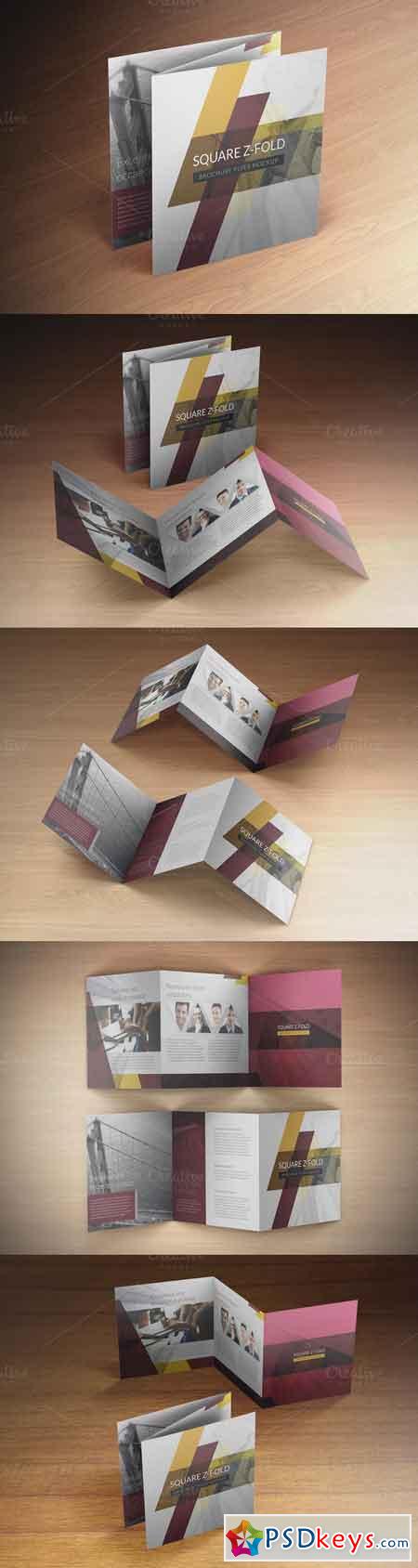 Square Z-Fold Brochure Mockup 595982