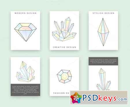 Set 6 templates for printing crystal 596306
