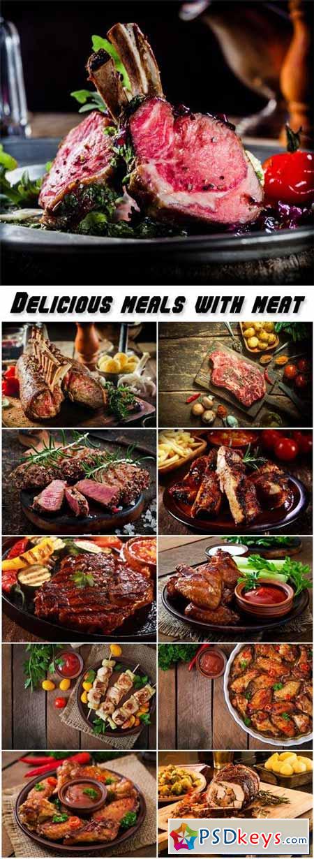 Delicious meals with meat