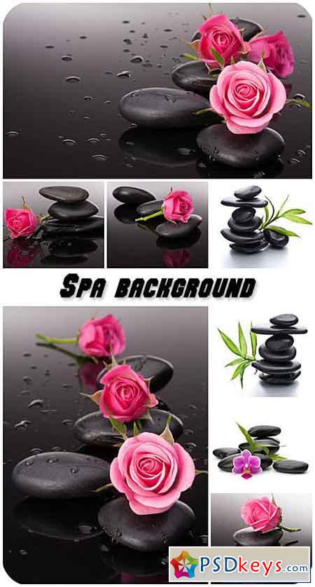 Spa background with stones and roses