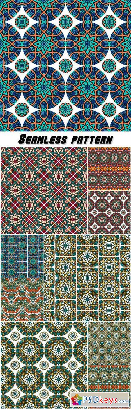 Ethnic vector floral seamless pattern