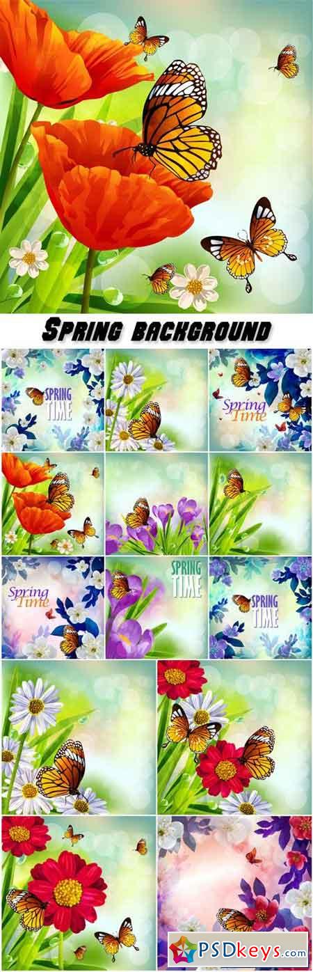 Spring background, beautiful flowers