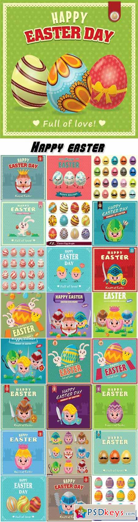 Vintage Easter egg poster design