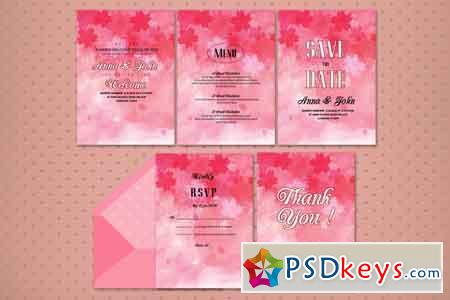 5 Pages Wedding Invitation Card 610087