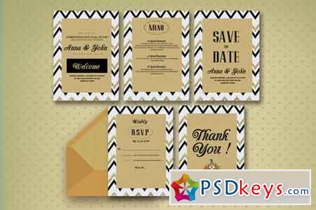 5 Pages Wedding Invitation Card 610078