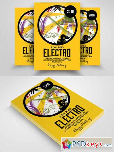 Electro Party Flyer Template 608604