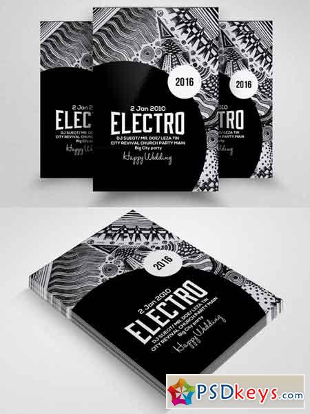 Electro Party Flyer Template 608608