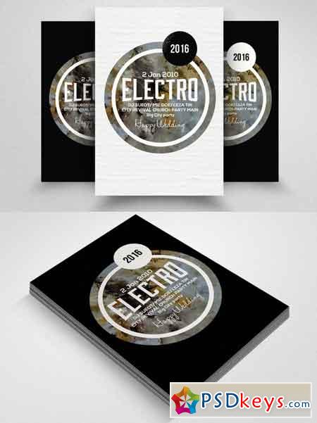 Electro Party Flyer Template 608656