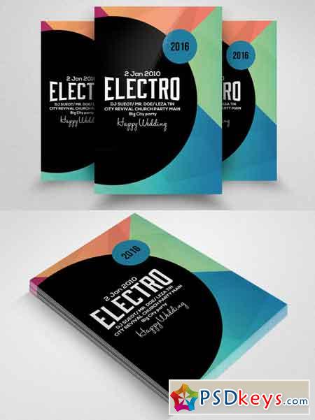 Electro Party Flyer Template 608648