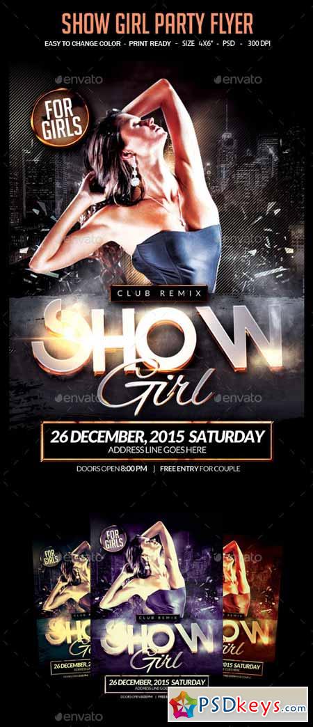 Show Girl Party Flyer 10891876