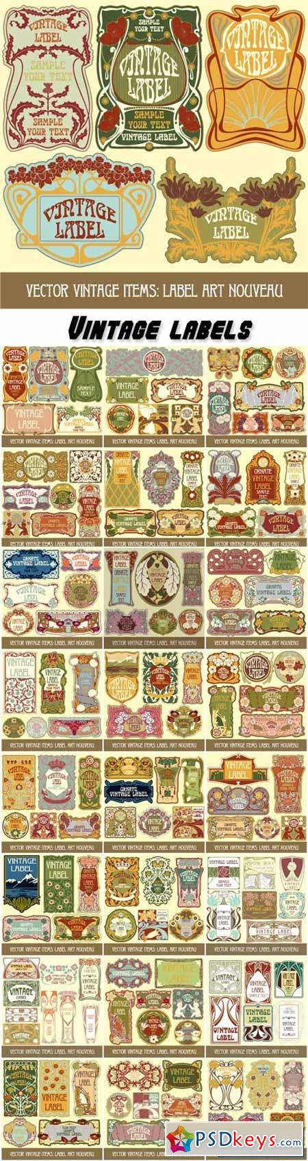 Vector collection of vintage labels