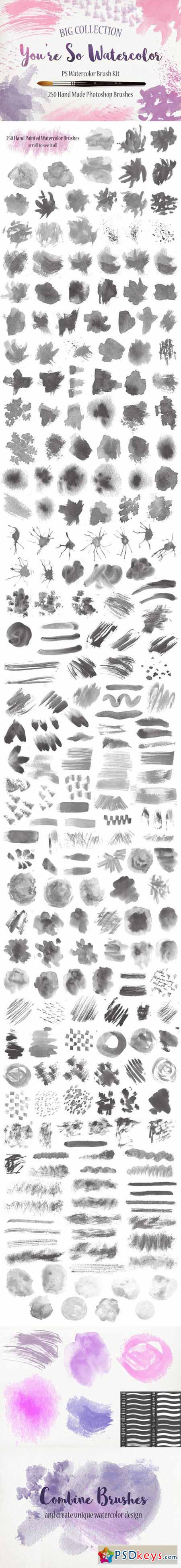 PS Watercolor Brush Kit 250 brushes 624861