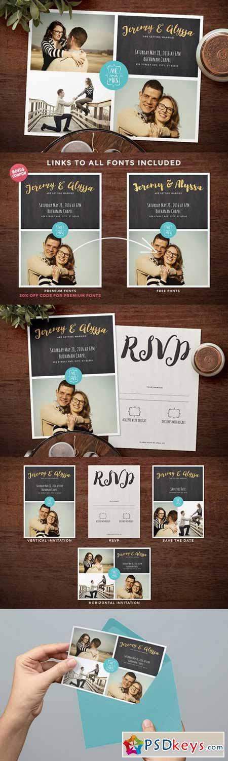 Photo Collage Wedding Invitation 627190